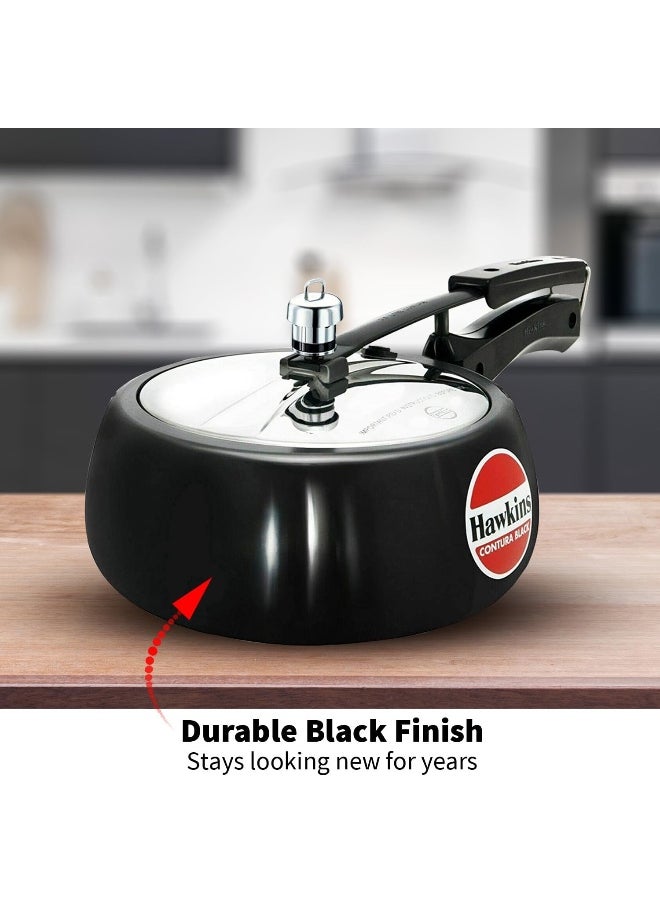 3.5LLiters 3.5 Liters Contura Hard Anodised Aluminium Pressure Cooker,With Inner Lid,Black Black