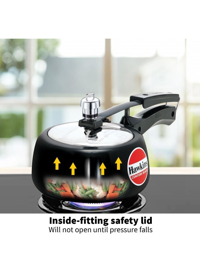 1.5Liters Contura Aluminium Hard Anodized Pressure Cooker Pressure Cooker Black