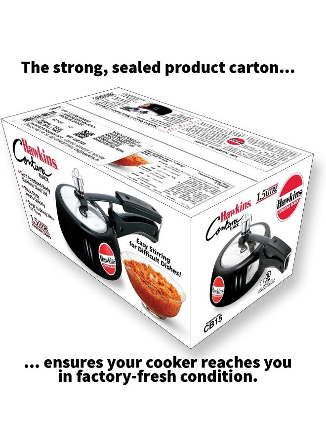 1.5Liters Contura Aluminium Hard Anodized Pressure Cooker Pressure Cooker Black
