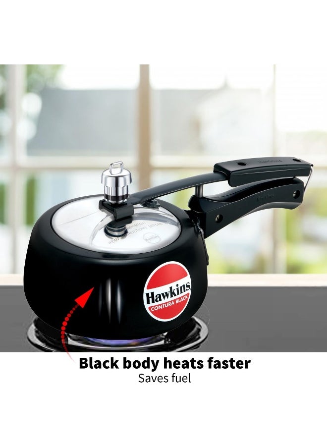 1.5Liters Contura Aluminium Hard Anodized Pressure Cooker Pressure Cooker Black