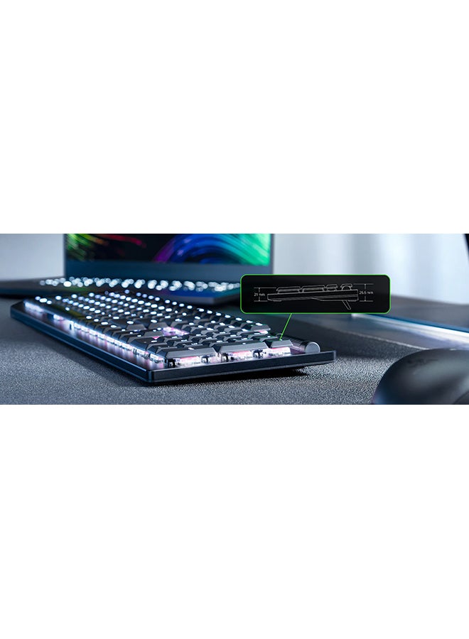 DeathStalker V2 Pro Wireless Gaming Keyboard: Low-Profile Optical Switches - Linear Red - HyperSpeed Wireless & Bluetooth 5.0-40 Hr Battery - Ultra-Durable Coated Keycaps - Chroma RGB - Black