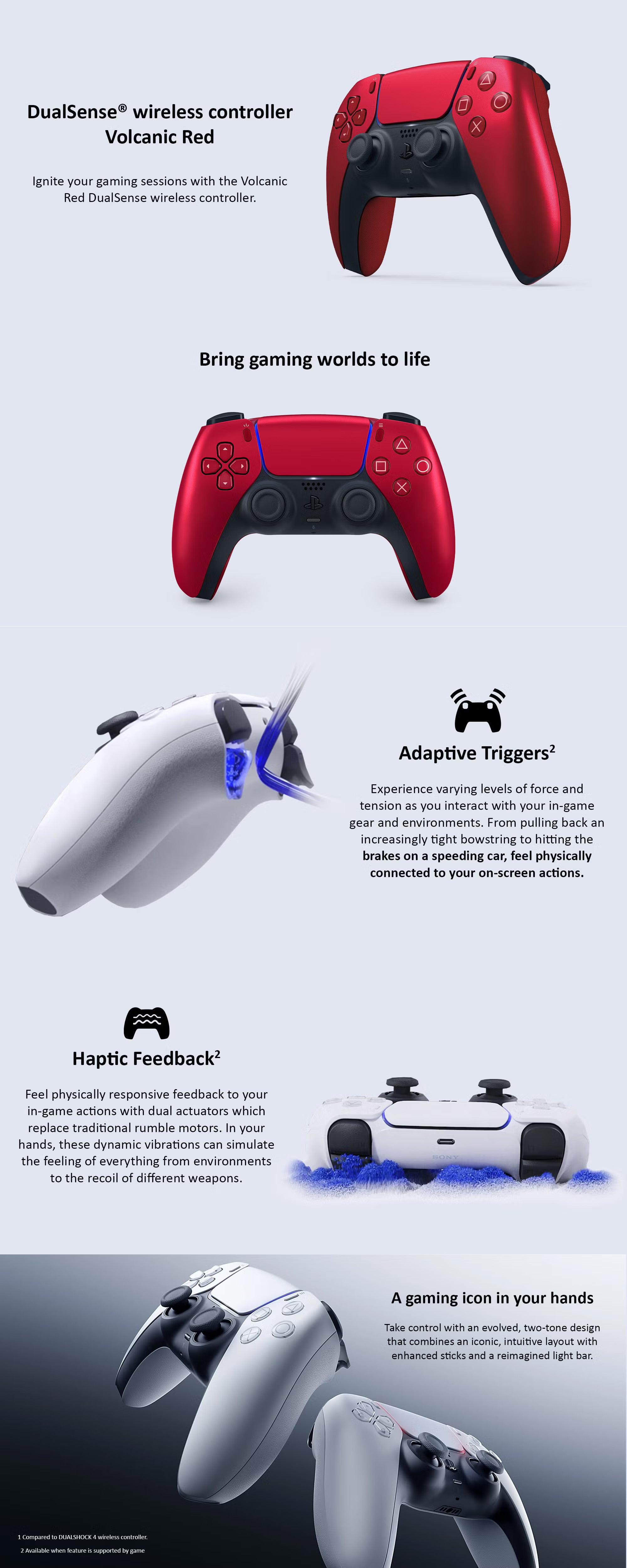 PlayStation 5 DualSense Wireless Controller  (Official Version)  - Volcanic Red