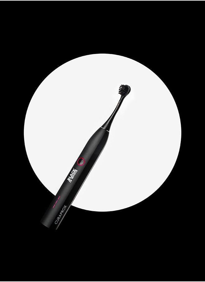 Curaprox Black is White Hydrosonic Sonic Toothbrush - Curaprox Electric Toothbrush for Adults with 3 Cleaning Levels.