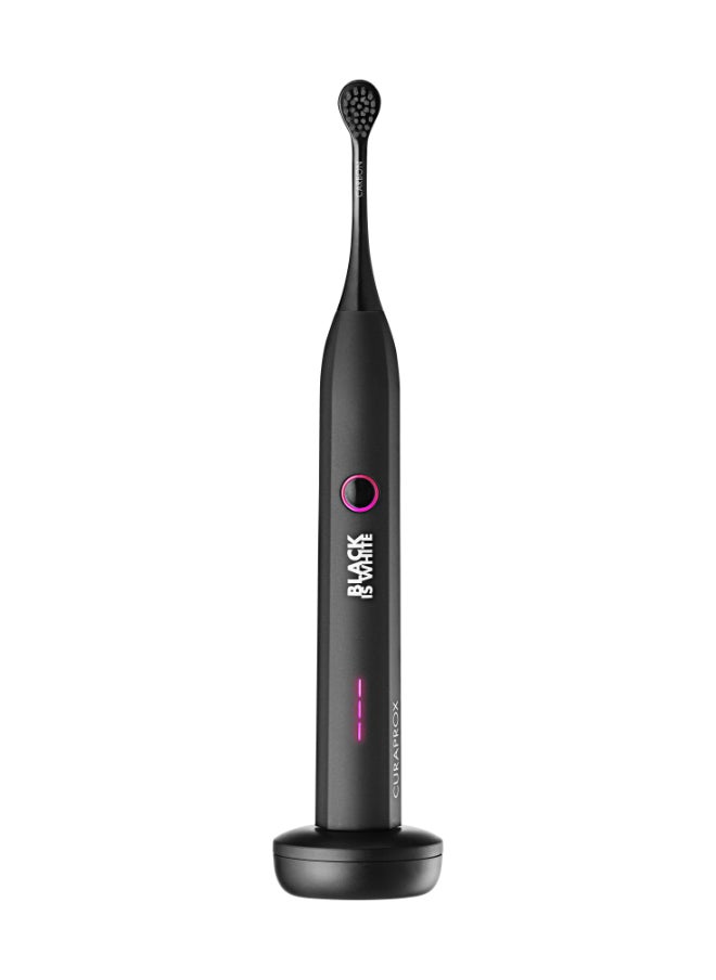 Curaprox Black is White Hydrosonic Sonic Toothbrush - Curaprox Electric Toothbrush for Adults with 3 Cleaning Levels.
