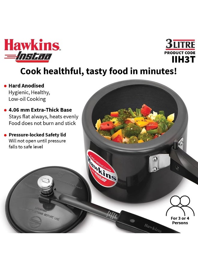 3 ليترkg 3 Liters, Instaa Tall Aluminium Pressure Cooker, Induction Compatible, Silver SILVER