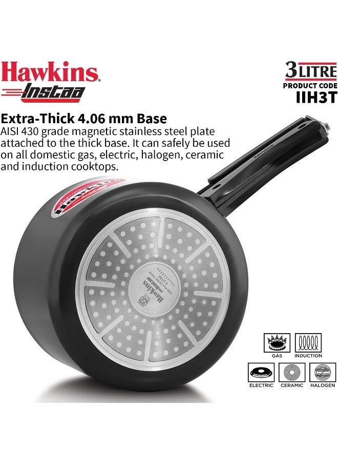 3 ليترkg 3 Liters, Instaa Tall Aluminium Pressure Cooker, Induction Compatible, Silver SILVER