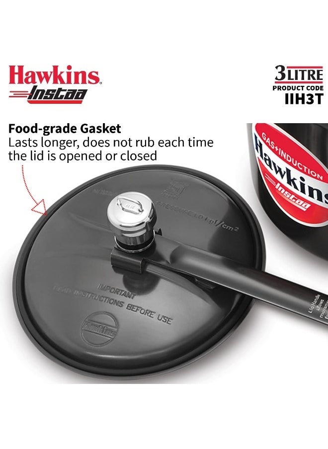 3 ليترkg 3 Liters, Instaa Tall Aluminium Pressure Cooker, Induction Compatible, Silver SILVER
