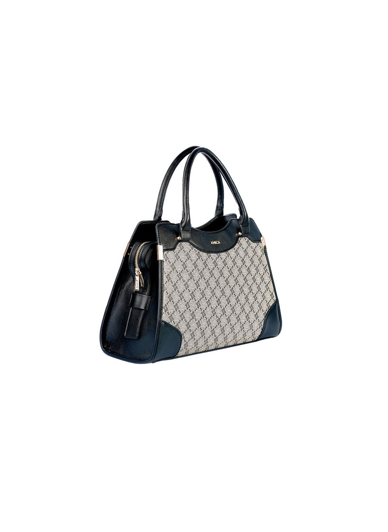 Fallon Signature Monogramed Women’s Leather Satchel Handbag