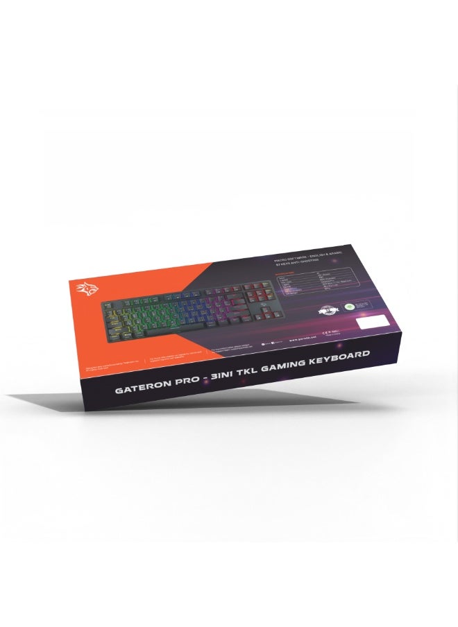 3in1 Wireless Mechanical Keyboard TKL Gateron Switch / USB Wire / 2.4G / Bluetooth Connection / Anti- Ghosting Keys /RGB 20 Modes Lights / Wireless Gaming Keyboard - Black