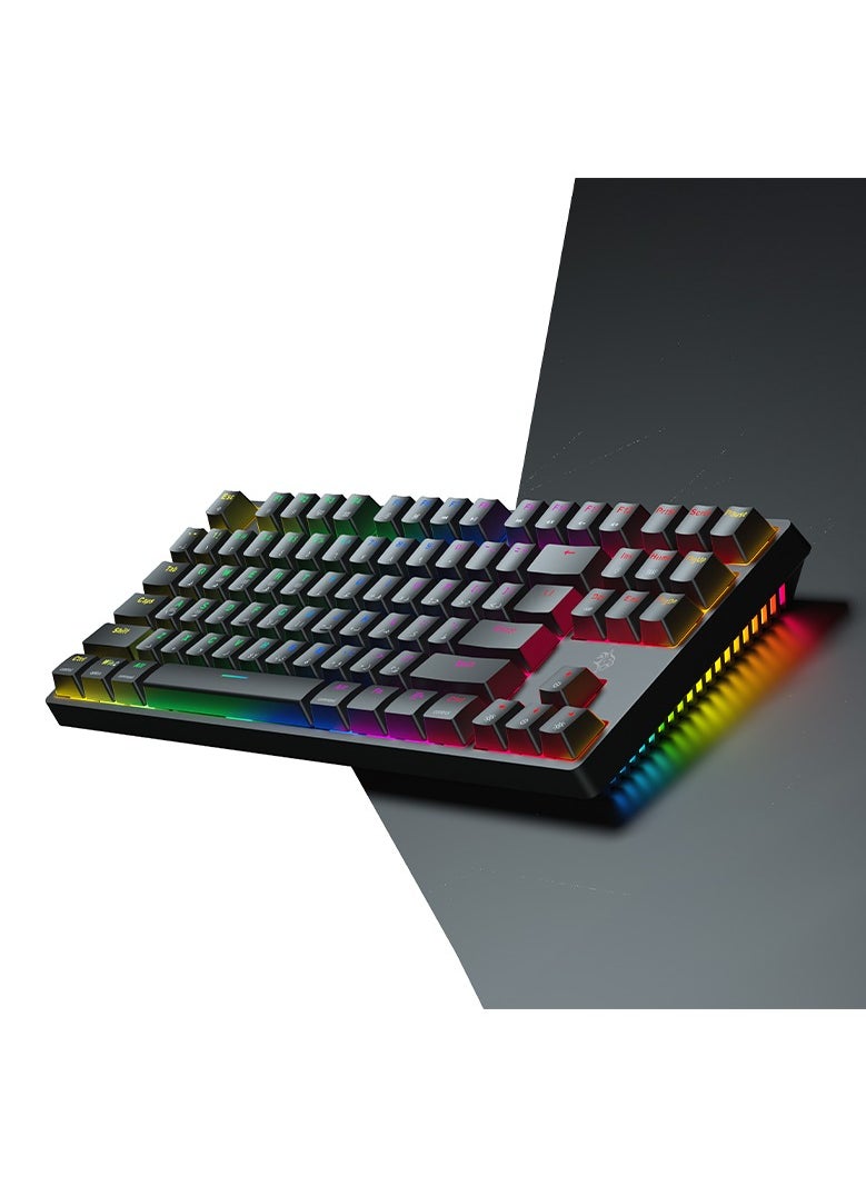 3in1 Wireless Mechanical Keyboard TKL Gateron Switch / USB Wire / 2.4G / Bluetooth Connection / Anti- Ghosting Keys /RGB 20 Modes Lights / Wireless Gaming Keyboard - Black