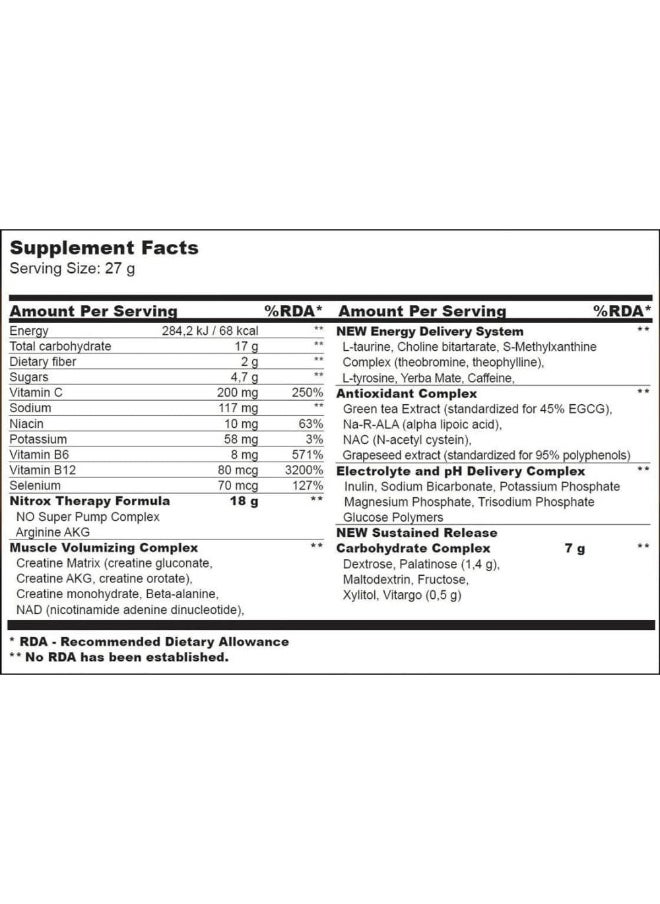 BioTechUSA Bio Tech USA Nitrox Therapy Supplement, 340 g, Tropical Fruit