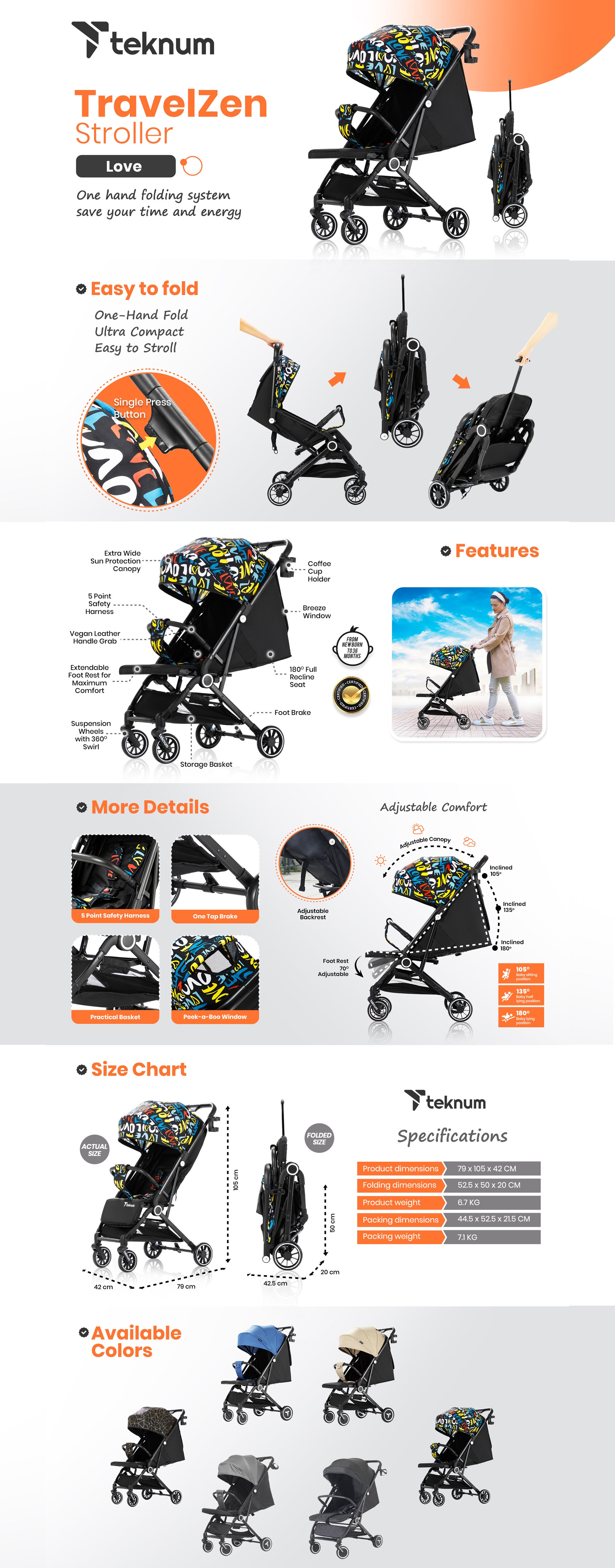 Travel Zen Stroller With Coffee Cup Holder - Love