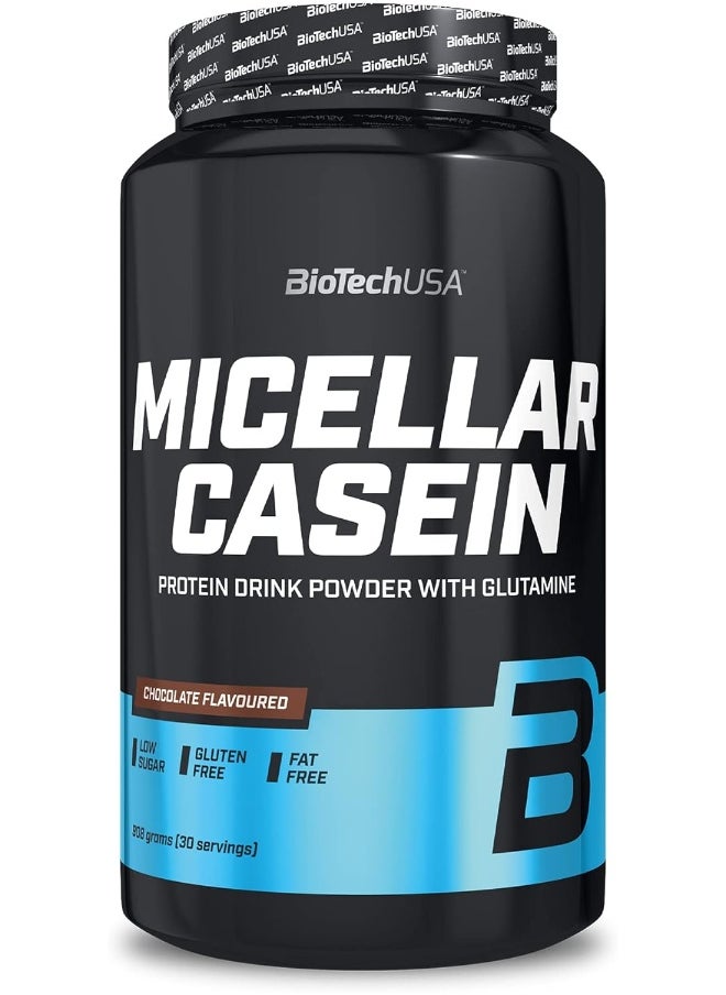 BioTechUSA Micellar Casein Protein Powder | Extended Absorption time | Gluten-Free, and Fat-Free | Added L-Glutamine, 908 g, Chocolate
