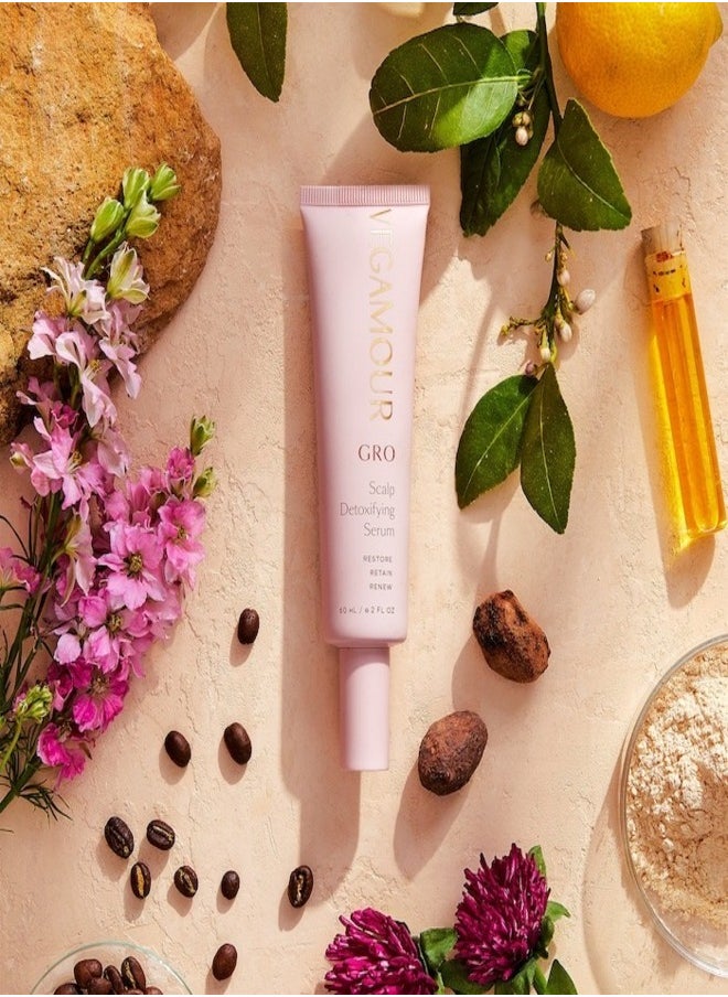 VEGAMOUR GRO Scalp Detoxifying & Clarifying Treatment for Dry, Flaky, Oily Scalp, 60ml – Deep Cleansing, Balancing, and Hydrating Formula with Plant-Based Ingredients