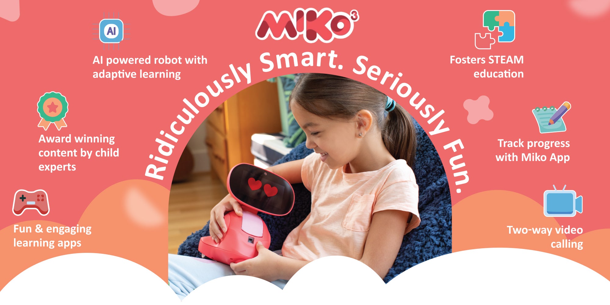 My Companion 3 AI-Powered Smart Robot, Stem Learning And Educational, Interactive Robo With Coding Apps + Unlimited Games + Programmable, For Kids 5-10 Years Old