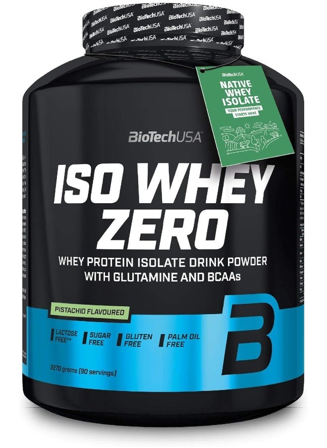 BioTechUSA Iso Whey Zero | Gluten, Sugar Free | Lactose Reduced | Premium Whey Protein Isolate, 2.27 kg, Pistachio