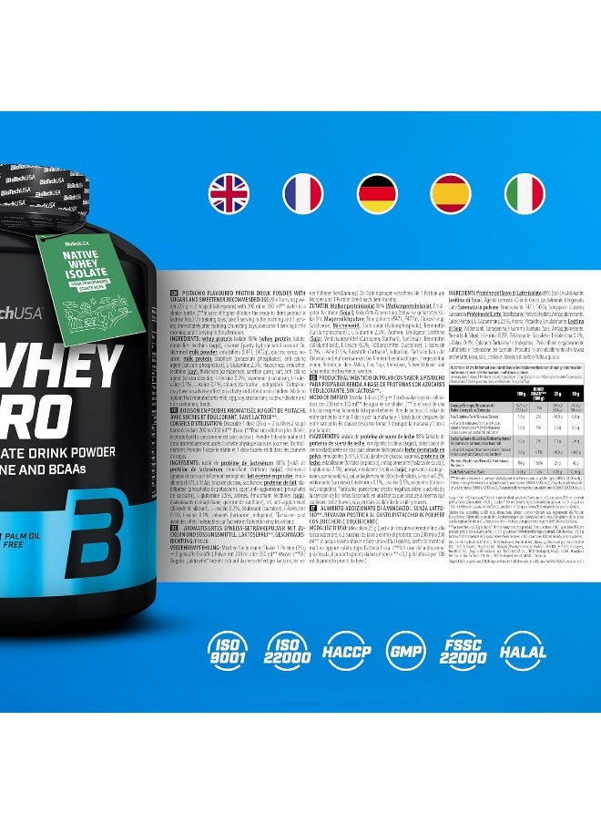 BioTechUSA Iso Whey Zero | Gluten, Sugar Free | Lactose Reduced | Premium Whey Protein Isolate, 2.27 kg, Pistachio
