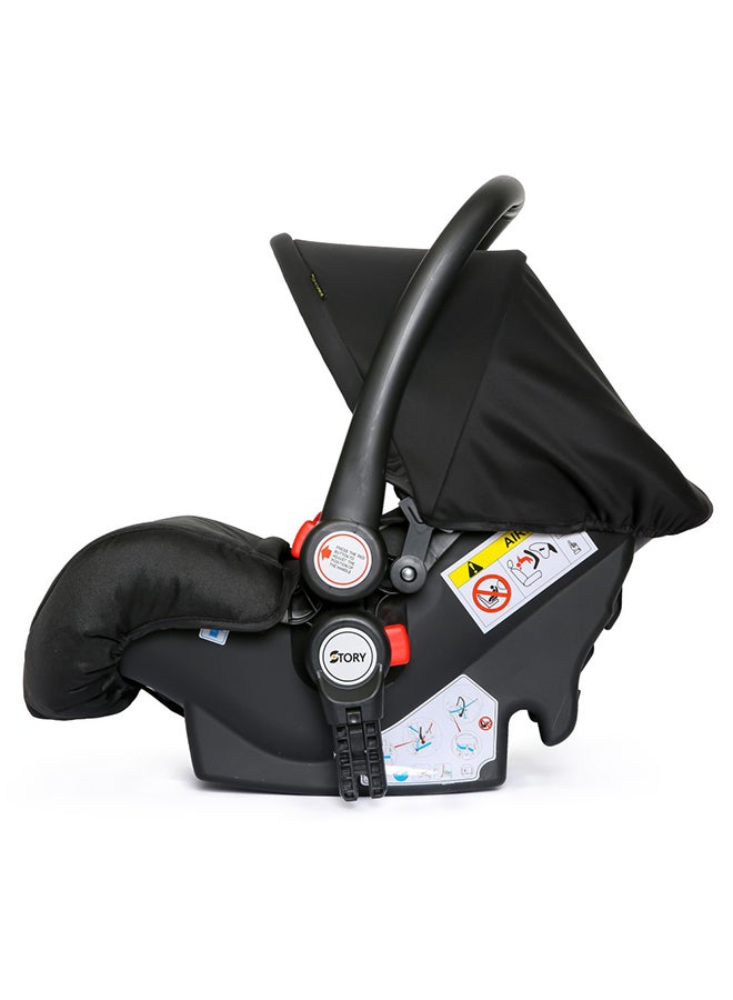 3 In1 Pram Stroller, Sleeping Bassinet And Extra Wide Seat With Wide Canopy For Baby Grey