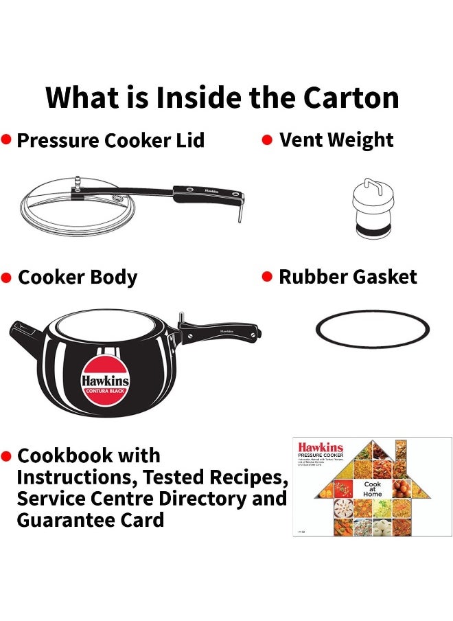 5.0Liters Contura Aluminium Pressure Cooker Black