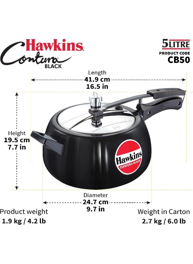 5.0Liters Contura Aluminium Pressure Cooker Black