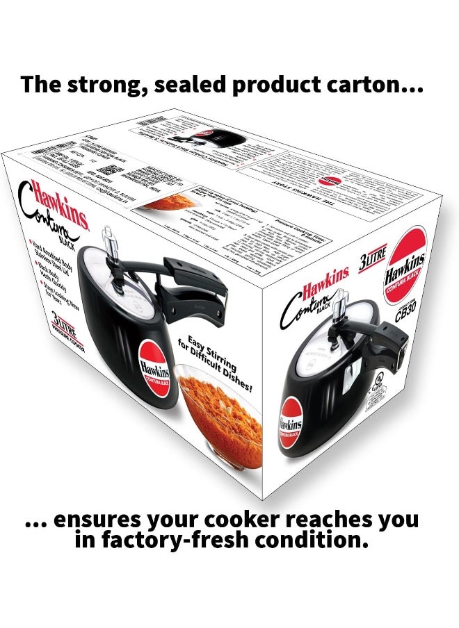 3.0Liters Contura Aluminium Pressure Cooker With Inner Lid Black