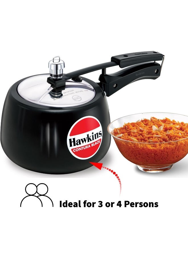3.0Liters Contura Aluminium Pressure Cooker With Inner Lid Black