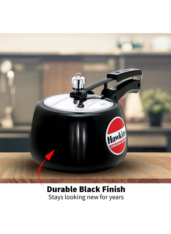 3.0Liters Contura Aluminium Pressure Cooker With Inner Lid Black