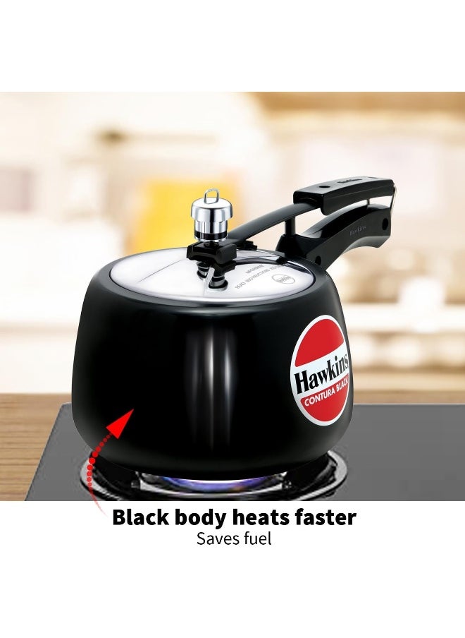 3.0Liters Contura Aluminium Pressure Cooker With Inner Lid Black