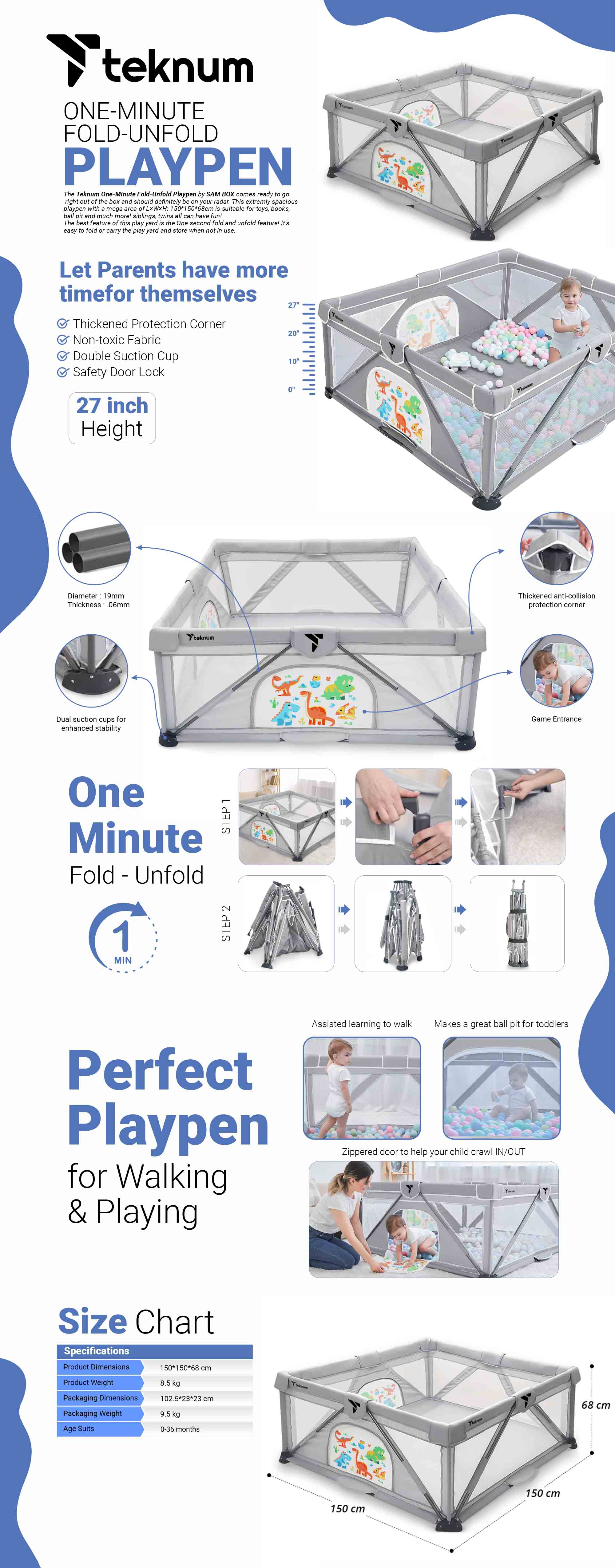 One-Minute Fold-Unfold Playpen