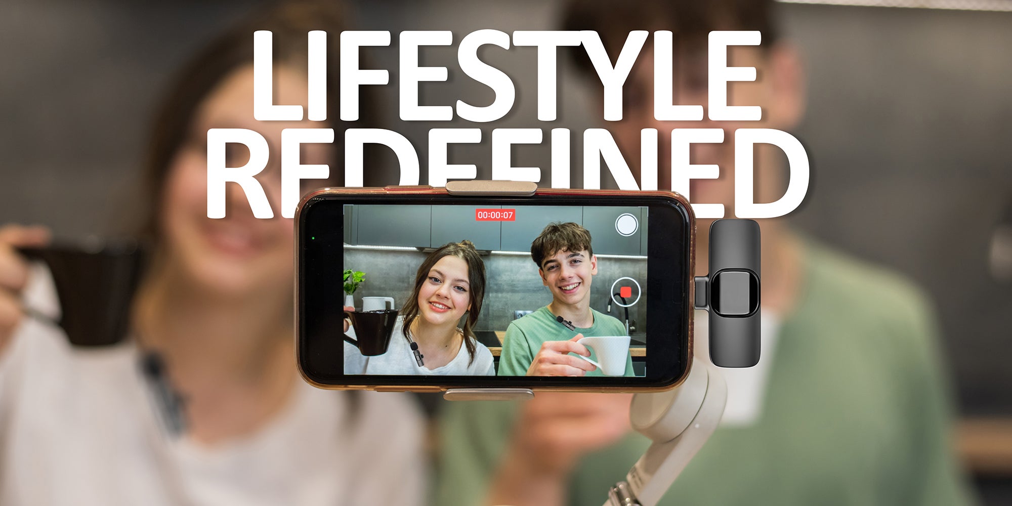 Professional Wireless Lavalier Lapel Microphone for iPhone, iPad - Cordless Omnidirectional Condenser Recording Mic for Interview Video Podcast Vlog YouTube, Bluetooth, Black