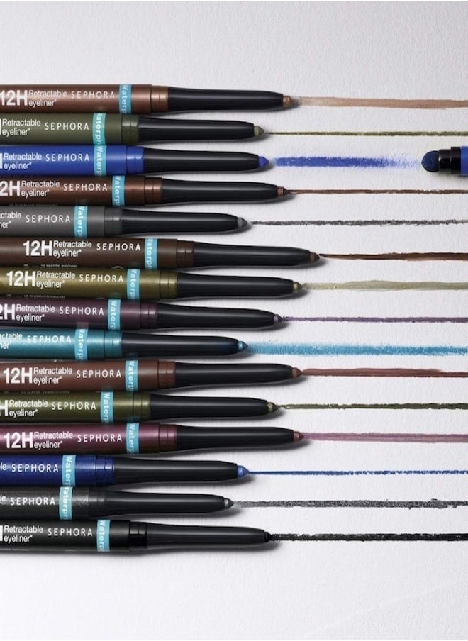 SEPHORA COLLECTION Waterproof 12H Retractable Eyeliner – 21 Shimmer | Ultra-Pigmented, Smudge-Proof, Long-Lasting & Precision Glide Formula for Intense Eye Definition (0.30g)