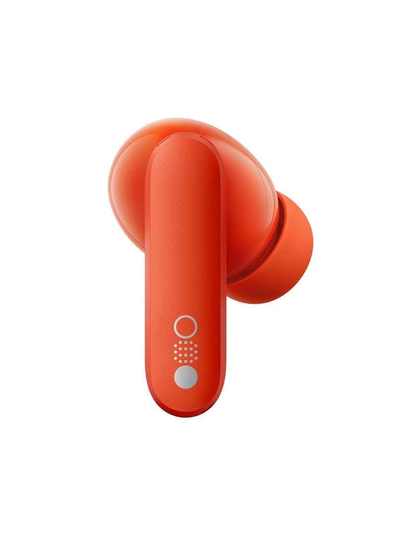 Buds Pro Wirelesss Earphones with 45 dB ANC, Ultra Bass Technology, Custom Dynamic Bass, IP54 Dust and Water Resistance, 6 HD Mics and Up to 39 Hours of Battery Orange
