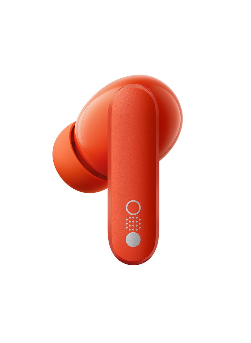 Buds Pro Wirelesss Earphones with 45 dB ANC, Ultra Bass Technology, Custom Dynamic Bass, IP54 Dust and Water Resistance, 6 HD Mics and Up to 39 Hours of Battery Orange
