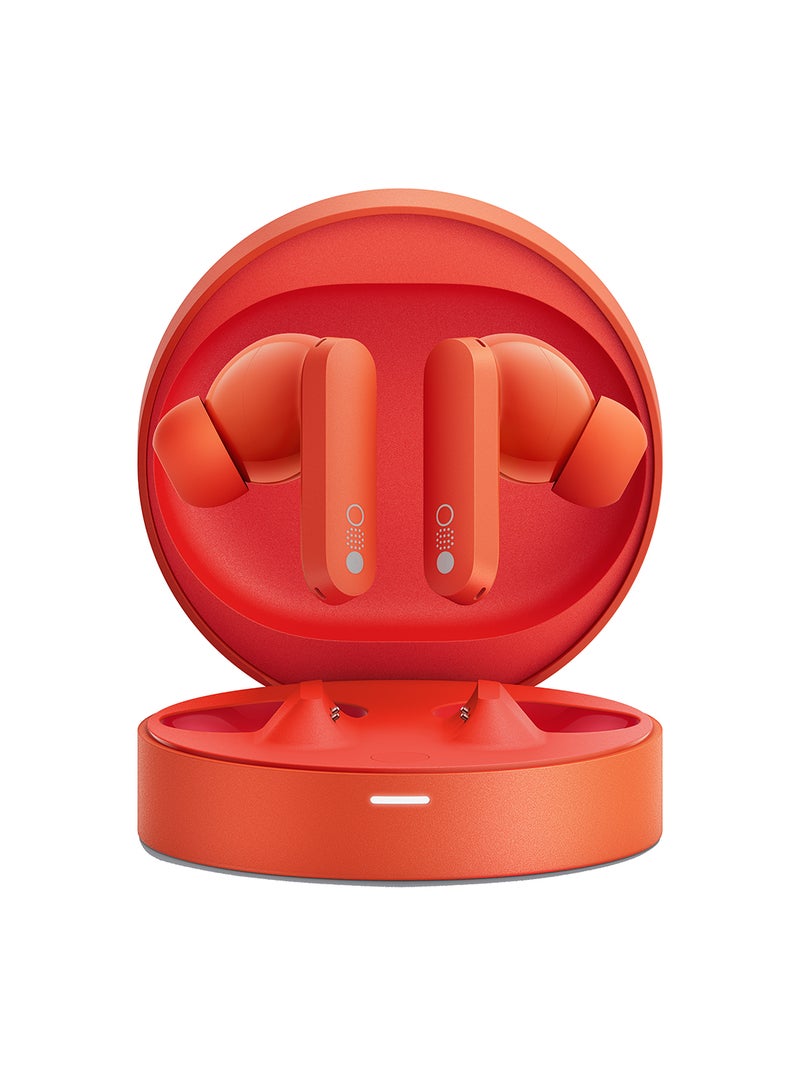 Buds Pro Wirelesss Earphones with 45 dB ANC, Ultra Bass Technology, Custom Dynamic Bass, IP54 Dust and Water Resistance, 6 HD Mics and Up to 39 Hours of Battery Orange
