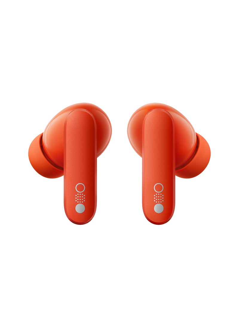 Buds Pro Wirelesss Earphones with 45 dB ANC, Ultra Bass Technology, Custom Dynamic Bass, IP54 Dust and Water Resistance, 6 HD Mics and Up to 39 Hours of Battery Orange