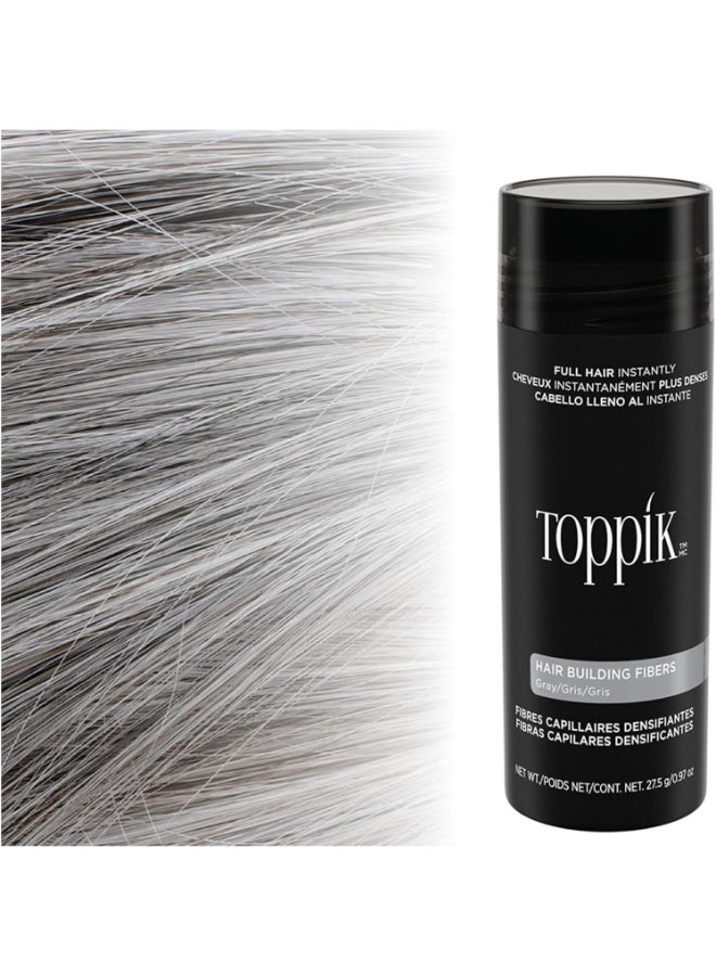 Hair Building Fibers Instant Hair Concealer for Thinning Hair, Hair Fiber for Men & Women Texture Powder with Natural Keratin, Long-Lasting Hair Color - Grey 27.5grams