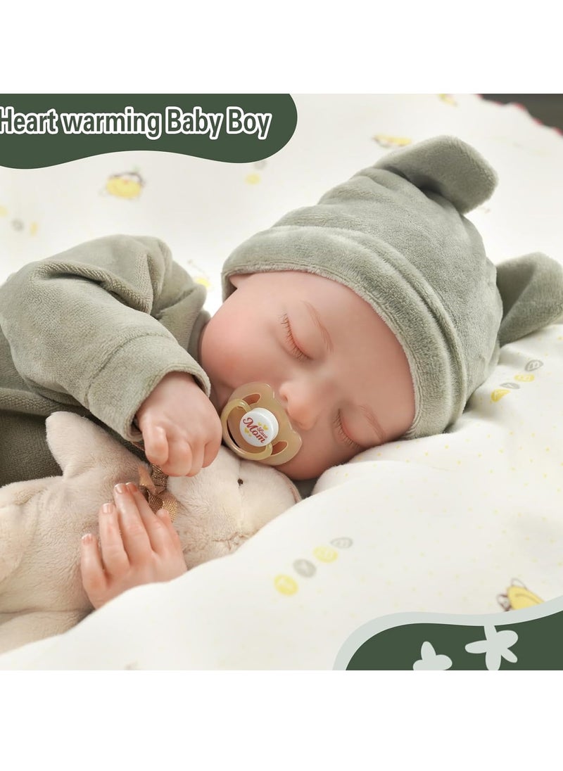 Lifelike Reborn Baby Dolls Boy - 17-Inch Baby Soft Body Realistic-Newborn Baby Dolls Full Body Vinyl Anatomically Correct Real Life Baby Dolls with Toy Accessories for Kids Age 3+