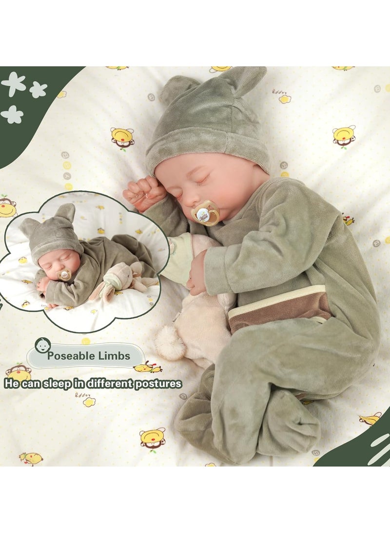Lifelike Reborn Baby Dolls Boy - 17-Inch Baby Soft Body Realistic-Newborn Baby Dolls Full Body Vinyl Anatomically Correct Real Life Baby Dolls with Toy Accessories for Kids Age 3+