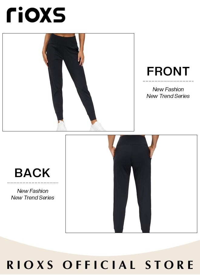 Women's Joggers Pants,Comfy High Waisted Trousers,Lightweight Athletic Leggings Pants,Casual Sweatpants For Gym Workout Yoga Running,Stretch Pants With Pocket For Women Ladies