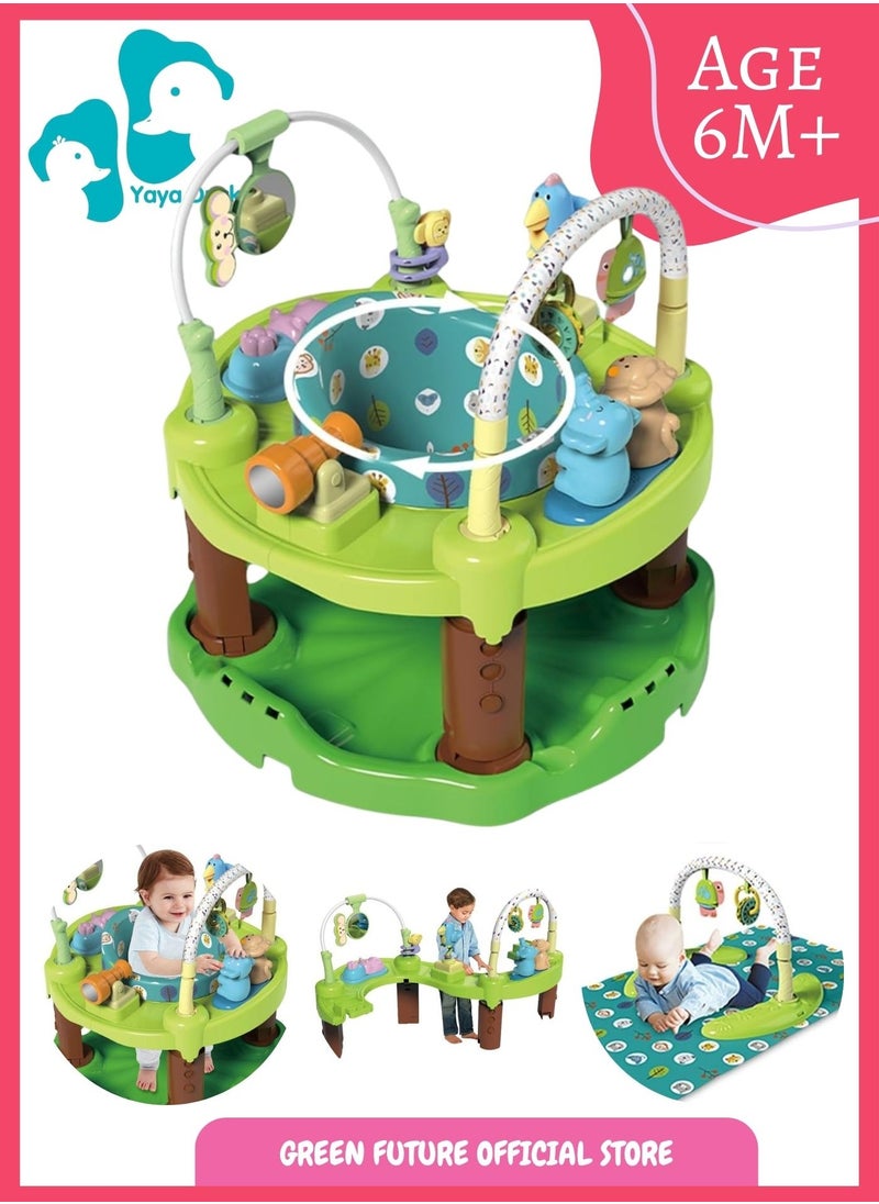 Baby Jumper & Activity Center | Multi-Functional Baby Playset with Interactive Toys | Toddler Entertainment Station and Infant Bouncer - Green