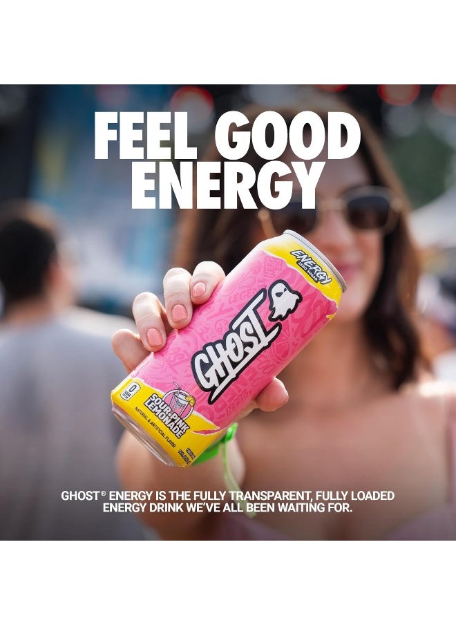 GHOST Energy Drink - 12-Pack, Sour Pink Lemonade, 16oz Cans