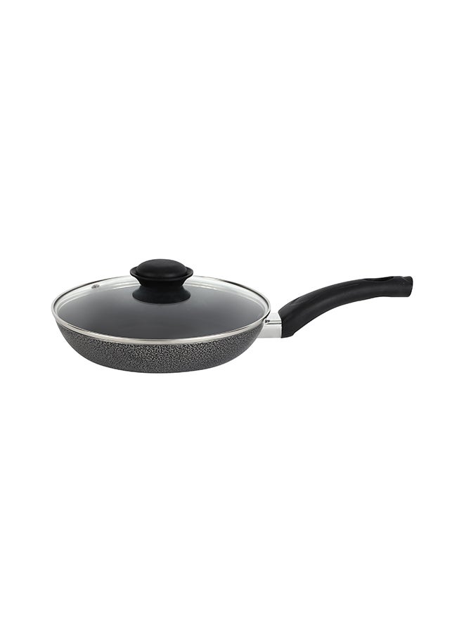 26 Cm Frypan With Glass Lid 3 Layer Non-Stick Coating Pfoa Free Lead Free Size 26*4.5Cm, Multi Color Multi Color 26 cmcm