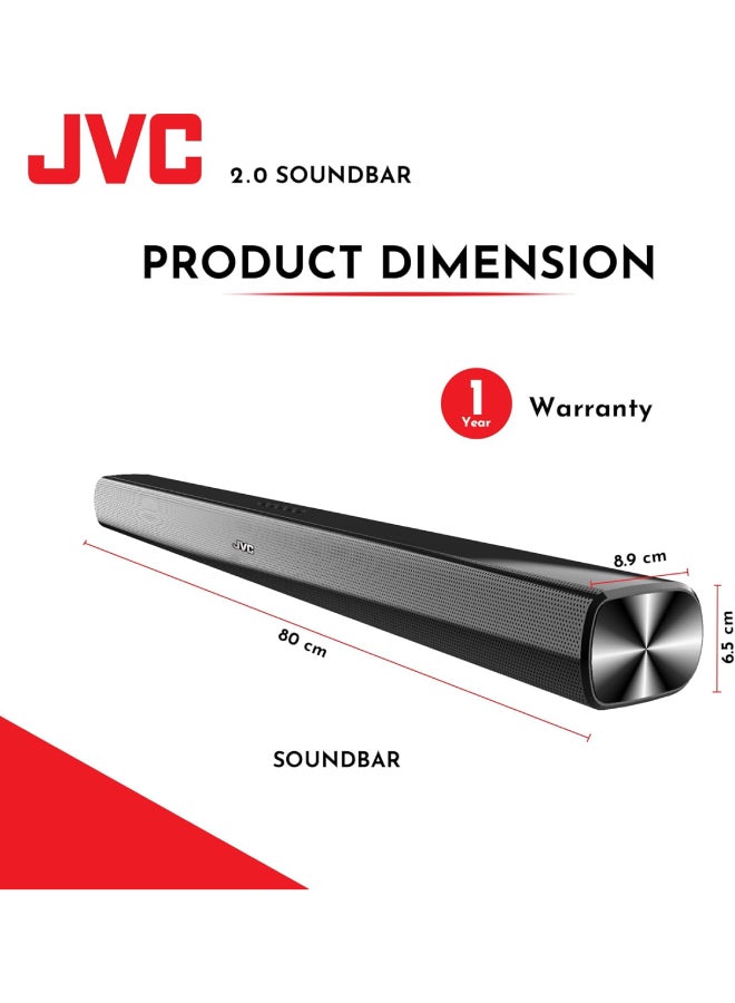 2.0CH Soundbar Plus Bluetooth, Usb, Fm Radio With 600W PMPO TH-N322B Black