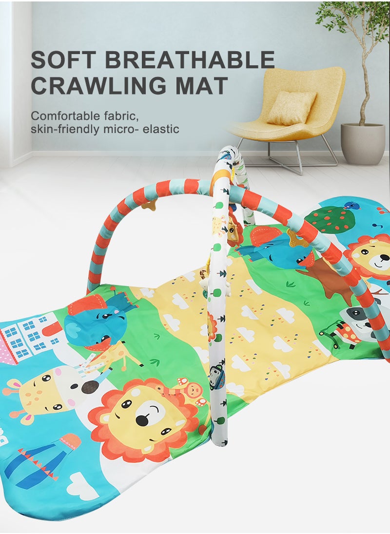 4-in-1 Baby Gym, Play Mat & Play Gym, Combination Baby Activity Gym with Sensory Exploration and Motor Skill Development