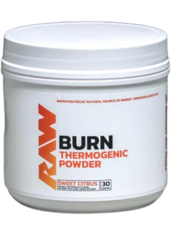 RAW Burn Thermogenic Fat Burner | Chris Bumstead Formula | Acetyl-L-carnitine | Yohimbine | L-tyrosine | Control Appetite | Weight Loss | 30 Servings (Sweet Citrus)