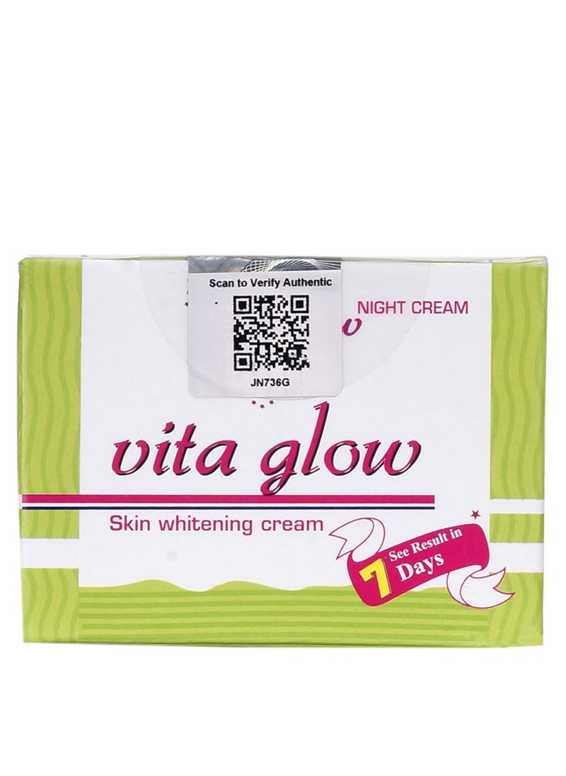 Vita Glow Night Brightening Cream 30g - Overnight Skin Tone Treatment with Natural Extracts - Dark Spot & Dullness Care