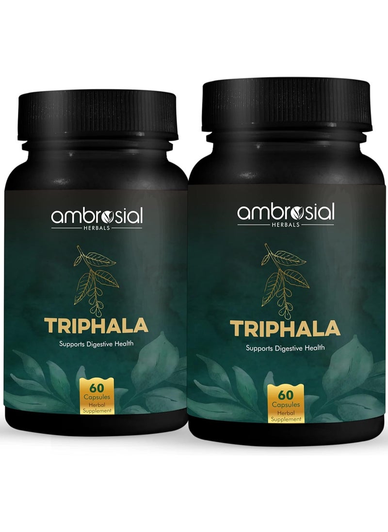 Triphala Capsules Blend Of 3 Natural Herbs Amla, Haritaki And More In Triphala Powder Premium Herbal Digestive Enzymes Colon Cleanser And Gas Relief 120 Vegan Capsules