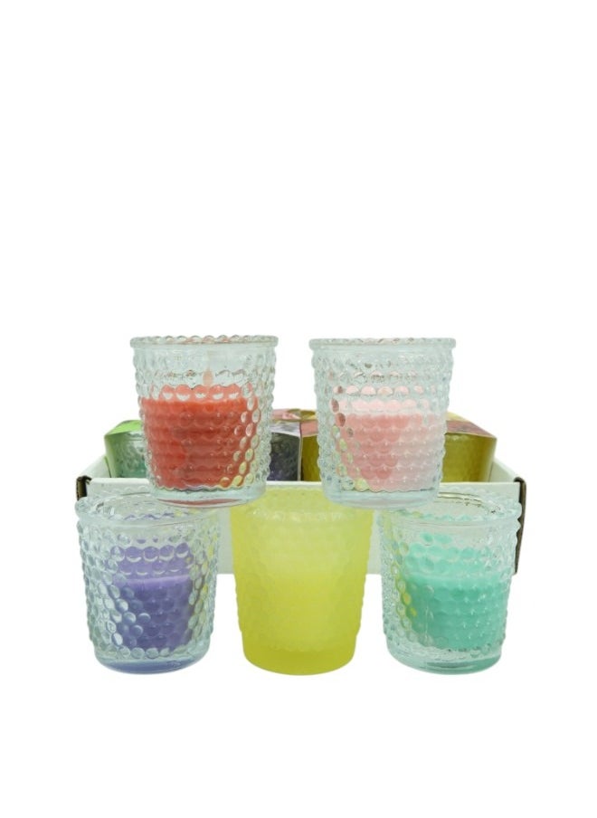 12-Pcs of Multiflowered Scented Jar Candle for Home Multicolor 23x7x18cm