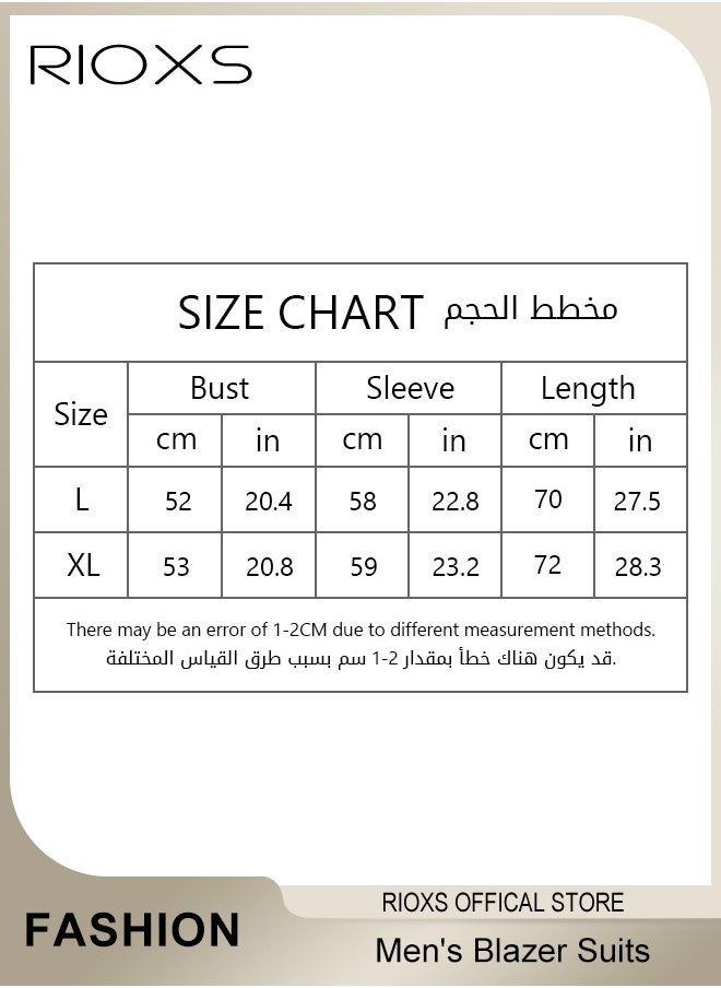 Men's Formal Blazer Long Sleeve Blazer Jacket One Button Slimming Casual Blazer Coat With Two Side Pockets Slim Fit Blazer For Business Wedding Prom Dinner Or Daily Wear