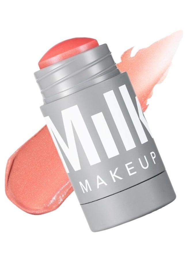 Milk Makeup Lip and Cheek Tint - Pigmented Cream Stick - Natural Vegan Formula - 6ml (Perk - Coral with Shimmer)